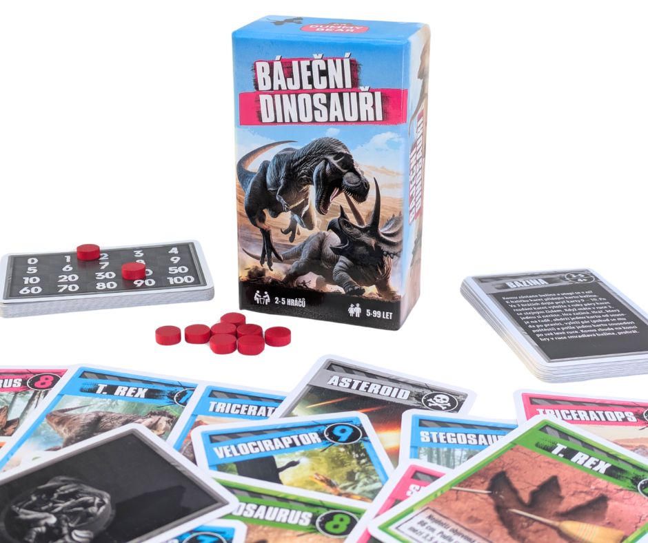 Levně BÁJEČNÍ DINOSAUŘI - 25 karetních her s dinosaury